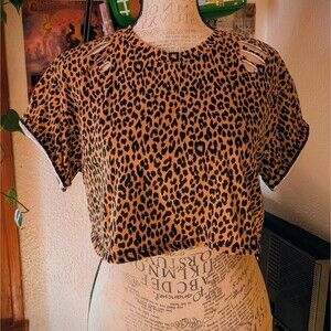 Leopard Y2k Indie Sleaze Trashy Distressed Crop Top